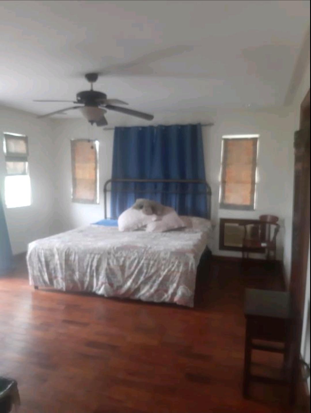 Front bedroom with balcony, narra flooring and ceiling fan