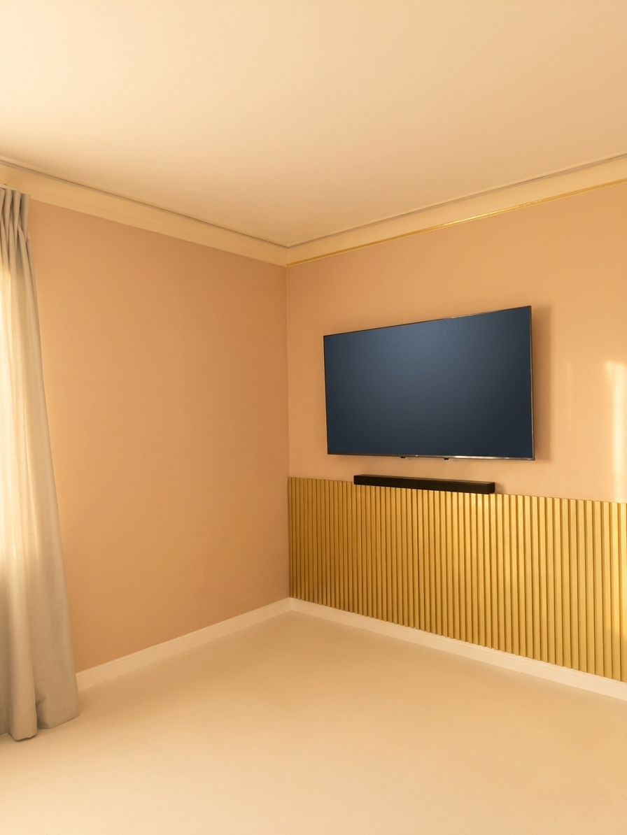 Media / lounge room with wall-mounted television