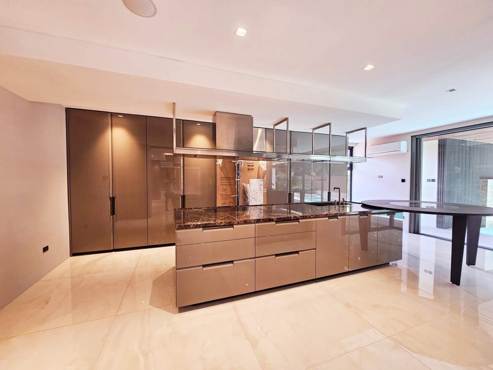 Poliform show kitchen with Sub-Zero refrigeration and Barazza appliances