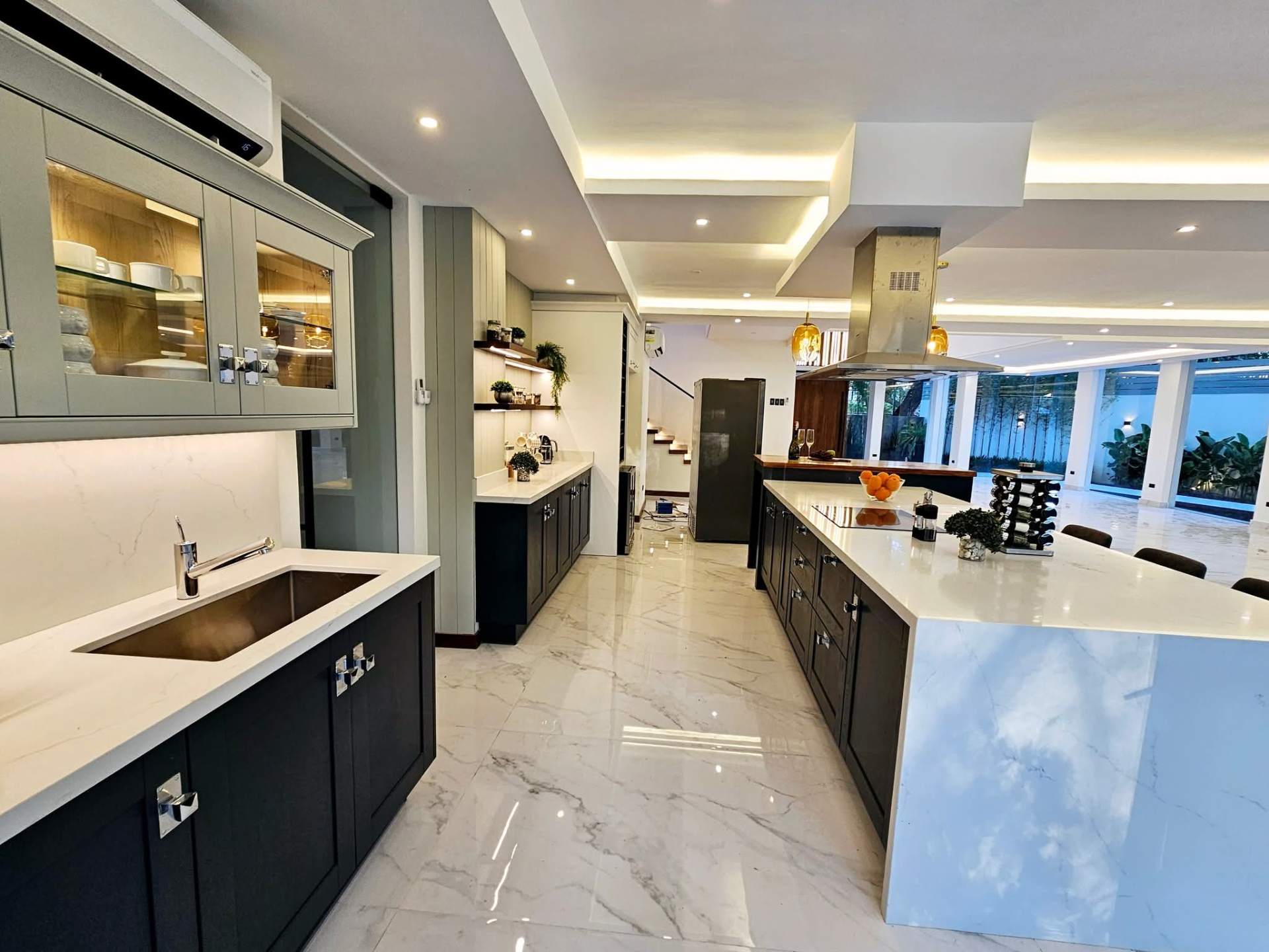 Show kitchen with SMEG appliances and double islands