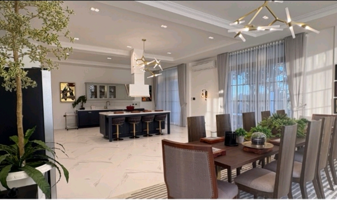 Formal dining room open to the chef's kitchen